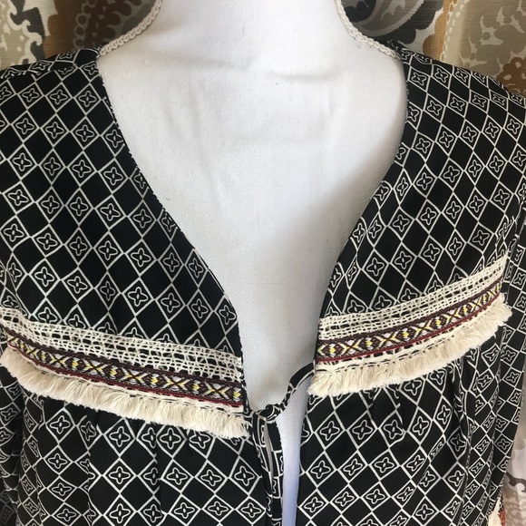 Bohemian tie top with fringe detail - Picture 3 of 4